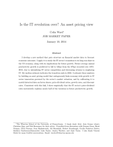 Is the IT revolution over? An asset pricing view Colin Ward