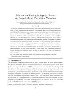Information Sharing in Supply Chains: An Empirical and Theoretical Valuation