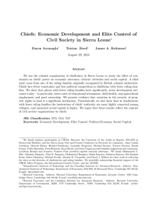 Chiefs: Economic Development and Elite Control of ∗ Daron Acemoglu