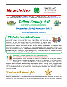 Newsletter Talbot County 4-H