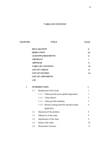 TABLE OF CONTENST CHAPTER TITLE