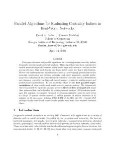 Parallel Algorithms for Evaluating Centrality Indices in Real-World Networks