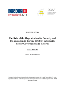 The Role of the Organization for Security and