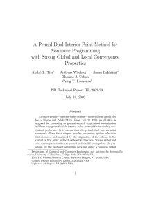 A Primal-Dual Interior-Point Method for Nonlinear Programming Properties
