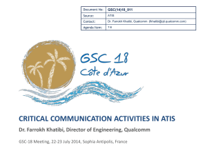 CRITICAL COMMUNICATION ACTIVITIES IN ATIS GSC(14)18_011