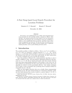 A Fast Swap-based Local Search Procedure for Location Problems Renato F. Werneck