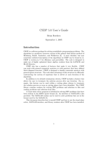 CSDP 5.0 User’s Guide Introduction Brian Borchers September 1, 2005