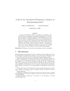 A Server for Automated Performance Analysis of Benchmarking Data ∗ Hans D. Mittelmann