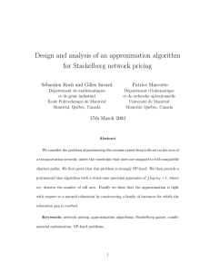 Design and analysis of an approximation algorithm for Stackelberg network pricing