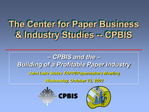 The Center for Paper Business &amp; Industry Studies -- CPBIS