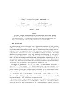 Lifting 2-integer knapsack inequalities A. Agra M.F. Constantino