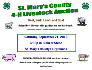 Saturday, September 21, 2013 6:00p.m. Rain or Shine St. Mary’s County Fairgrounds