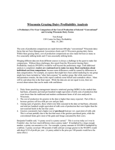 Wisconsin Grazing Dairy Profitability Analysis