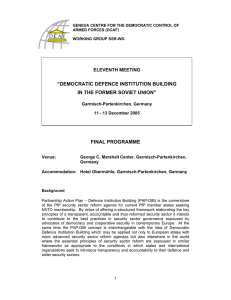 “DEMOCRATIC DEFENCE INSTITUTION BUILDING IN THE FORMER SOVIET UNION” FINAL PROGRAMME