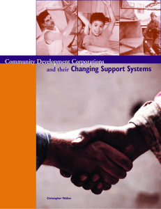 Changing Support Systems Community Development Corporations and their Christopher Walker