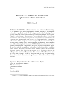 The NEWUOA software for unconstrained optimization without derivatives M.J.D. Powell