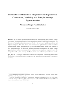Stochastic Mathematical Programs with Equilibrium Constraints, Modeling and Sample Average Approximation