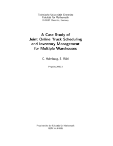 A Case Study of Joint Online Truck Scheduling and Inventory Management