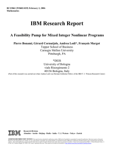 IBM Research Report A Feasibility Pump for Mixed Integer Nonlinear Programs