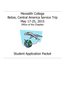 Meredith College Belize, Central America Service Trip May 17-25, 2015