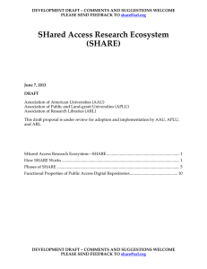 SHared Access Research Ecosystem (SHARE)