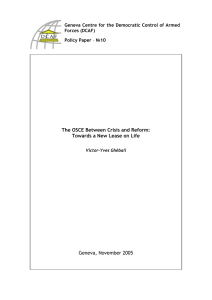 The OSCE Between Crisis and Reform: Geneva, November 2005