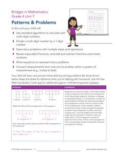 Patterns &amp; Problems Bridges in Mathematics Grade 4 Unit 7