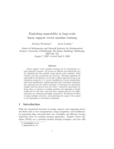 Exploiting separability in large-scale linear support vector machine training