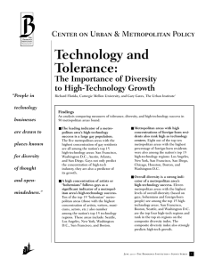 Technology and Tolerance: The Importance of Diversity to High-Technology Growth