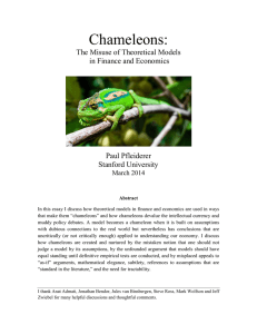 Chameleons: The Misuse of Theoretical Models in Finance and Economics Paul Pfleiderer