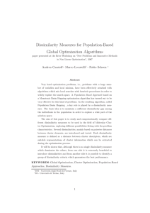 Dissimilarity Measures for Population-Based Global Optimization Algorithms