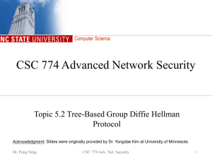 CSC 774 Advanced Network Security Topic 5.2 Tree-Based Group Diffie Hellman Protocol