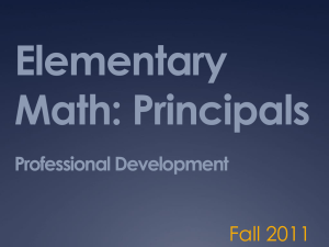 Elementary Principal CCSS Math Training Power Point