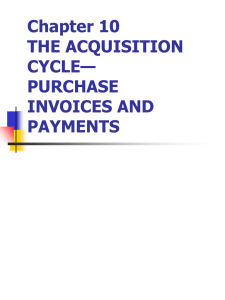 Chapter 10 THE ACQUISITION CYCLE— PURCHASE