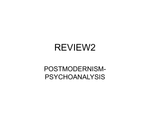 REVIEW2 POSTMODERNISM- PSYCHOANALYSIS