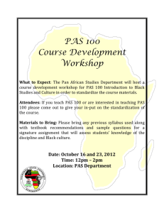 PAS 100 Course Development Workshop