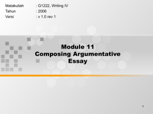 Module 11 Composing Argumentative Essay Matakuliah