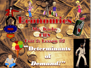 Lesson 2: Determinants of Demand