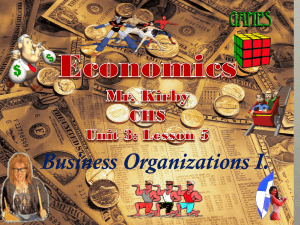 Business Organizations Lesson #1