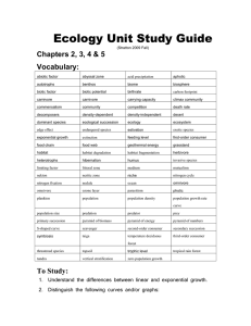 Basic Study Guide for Ecology Unit