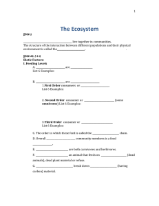 Ecosystem Notes 2