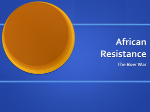 African Resistance The Boer War