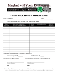 Club Annual Inventory Form-Word Version (Writeable Form)