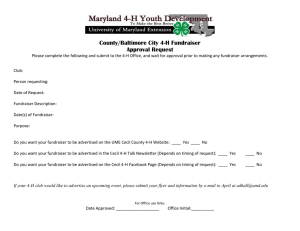 County/Baltimore City 4-H Fundraiser Approval Request