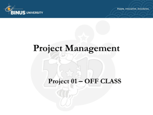 Project Management Project 01 – OFF CLASS