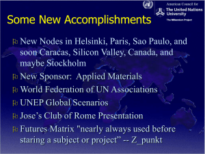 Acknowledgements of the Millennium Project