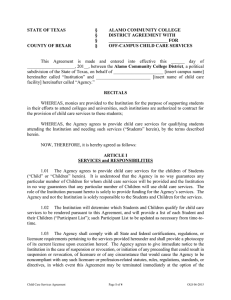 Child Care Services Agreement Form