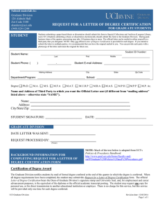 Degree Certification Request form
