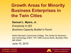 "Growth Areas for Minority Business Enterprise in the Twin Cities"
