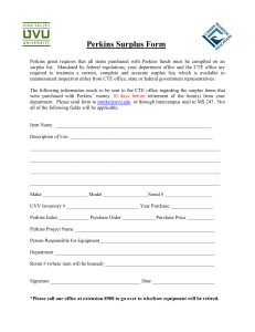Perkins Surplus Form